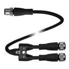 PEPPERL + FUCHS FA - Cavo di collegamento a Y V1-G-BK0,5M-PUR-T-0,1M-V1-GY.