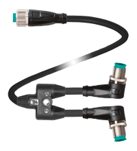 PEPPERL + FUCHS FA - Cavo di collegamento a Y V1S-W-1,5M-PUR-U-T-0,5M-V1-GY.