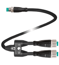 PEPPERL + FUCHS FA - Cavo di collegamento a Y V11-G-0,6M-PUR-U-T-0,6M-V31-GM.