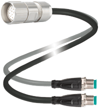 PEPPERL + FUCHS FA - Cavo di collegamento a Y V23-GT-0,3M-PUR-TP-V19/V19-G. 70172780