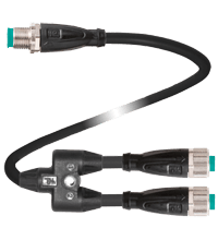 PEPPERL + FUCHS FA - Cavo di collegamento a Y V1-G-2,5/0,5-PUR-U-TEE-3M-V1-G.