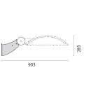 PERFORMANCE IN LIGHTING - Supporto a parete Kyro1 in acciaio verniciato grigio, L=310mm con fosfocromatazione e cataforesi, codice A0398-96, dimensioni D.60.