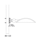 PERFORMANCE IN LIGHTING - Supporti in acciaio zincato per installazione su pali da D80 a D120mm, con tiranti e dadi M8. A0406/1-02 SUPP,SING,PALO D,80.