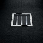 PERFORMANCE IN LIGHTING - Apparecchio da incasso a terra LED 3000K 26,4W statica Ottica ellittica STEEL 34 SQUARE 24LED 26W 10X45 3000K.