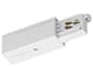 PERFORMANCE IN LIGHTING - Testata di alimentazione chiave meccanica a sinistra / messa a terra destra OTR END-FEED LEFT-POL 9002/W.
