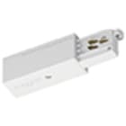 PERFORMANCE IN LIGHTING - Testata di alimentazione chiave meccanica a sinistra / messa a terra destra OTR END-FEED LEFT-POL 9002/W.