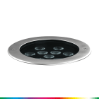 PERFORMANCE IN LIGHTING - Apparecchio da incasso a terra LED 4000K 20W RGBW Ottica circolare media CRICKET+ 20 C/M INOX DMX