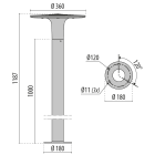 PERFORMANCE IN LIGHTING - Lampioni LED dimmerabili 16W Ottica circolare extra diffondente 3000K 1-10V SPILLO MINI POST9L AN96 3K 16W 1-10V