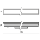 PERFORMANCE IN LIGHTING - LED lineare a incasso 2700K 54W statica Ottica simmetrica intensiva TRACCIA 1500 S/I 12 60W 2700K.