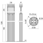 PERFORMANCE IN LIGHTING - Led bollard 3000K 40W dimmerabile 1-10V ottica simmetrica extra diffodente Amon mini soft 36 S/EW 830 AN-96_1-10V.