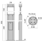PERFORMANCE IN LIGHTING - Led bollard 76W dimmerabile 3000K 1-10V ottica simmetrica diffondente Amon Maxi 72 S/W 830 AN-96_1-10V