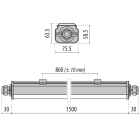 PERFORMANCE IN LIGHTING - Plafoniera LED stagna 35W Ottica simmetrica 6500K extra diffondente Norma+CL 150 60 S/EW 865 GR-RAL7035