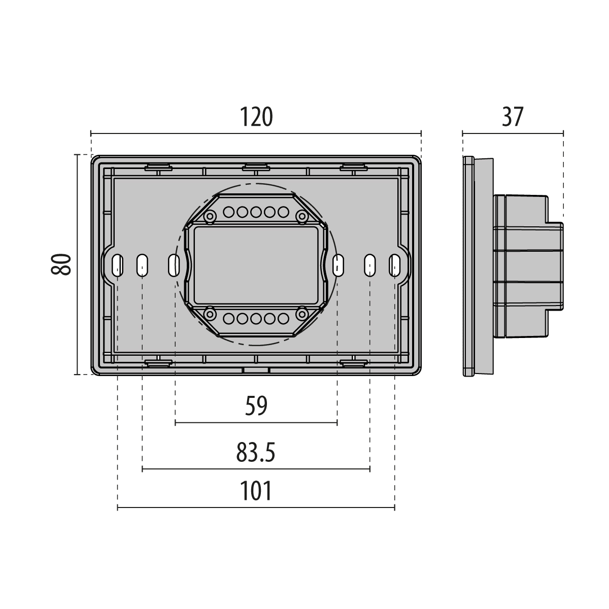 PERFORMANCE IN LIGHTING - Dispositivo di controllo touch DMX nero.