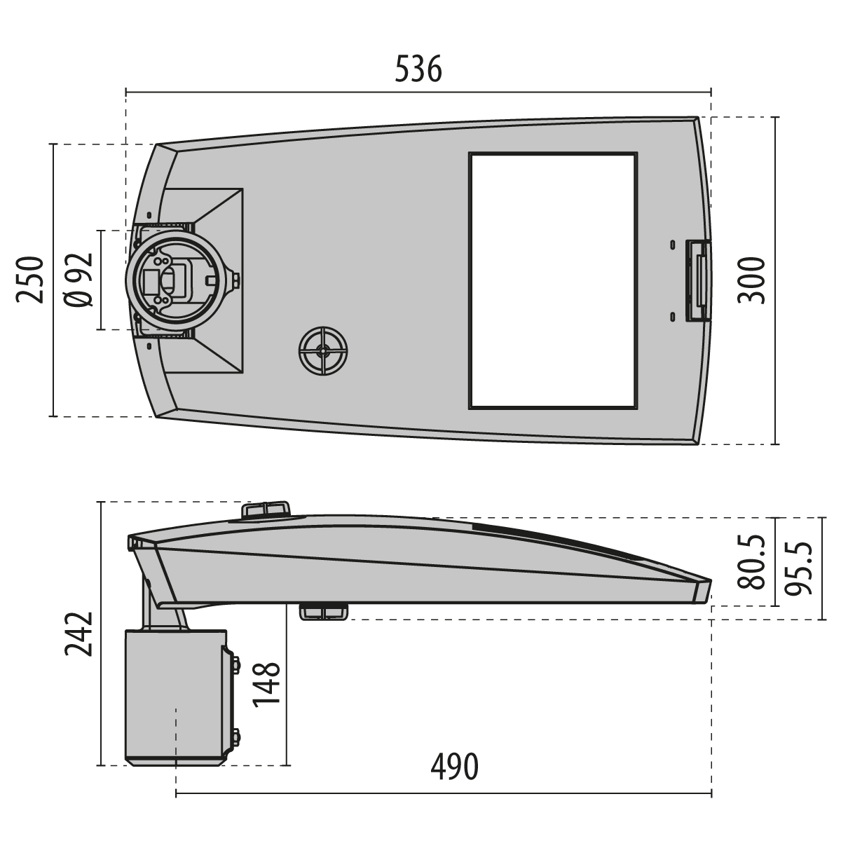 PERFORMANCE IN LIGHTING - Lampioni LED 16W 3000K con ottica stradale D4i ZHAGA, modello KREOS 14 SR/100 730 AN-96 ZHUD.
