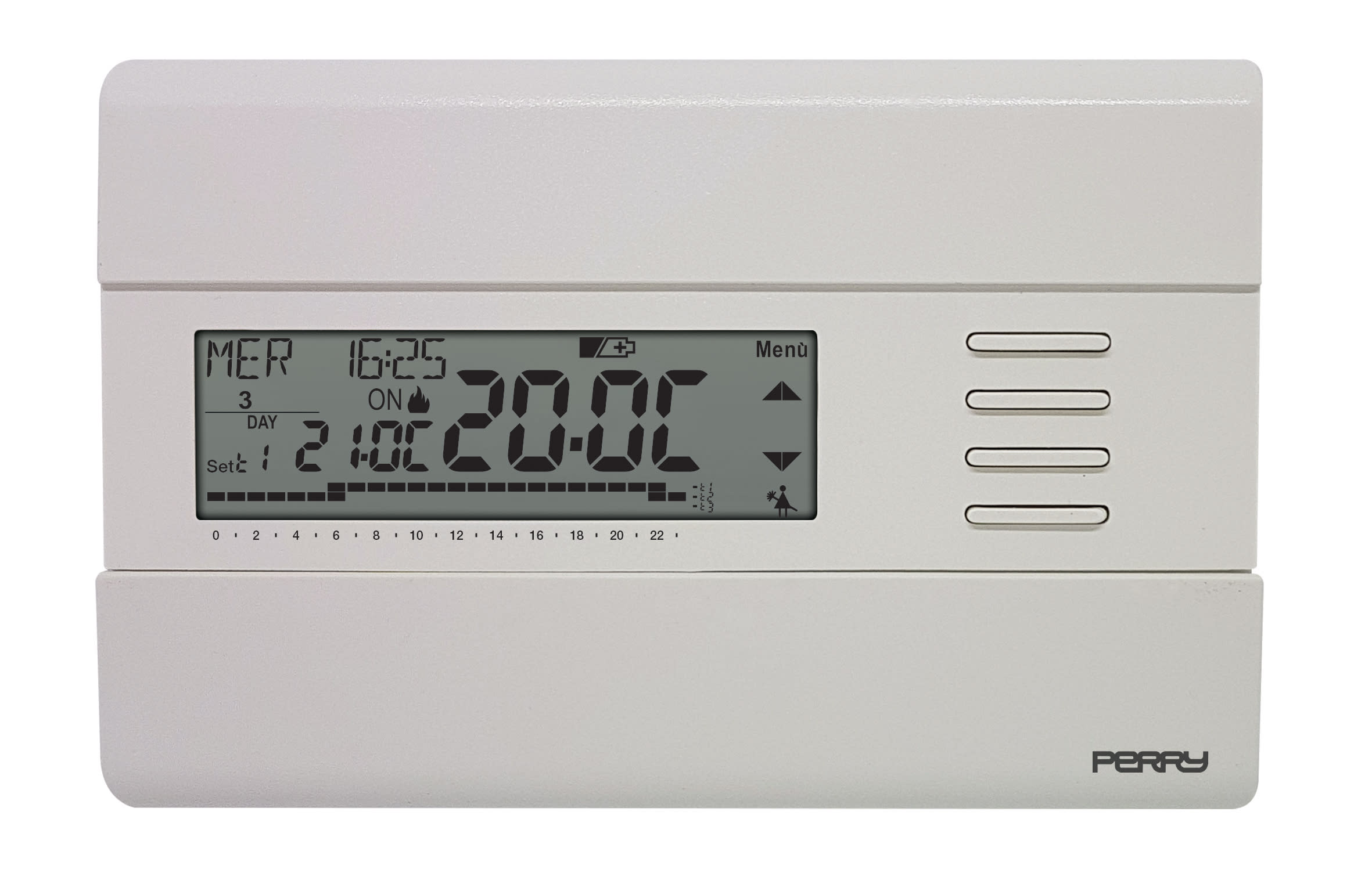 PERRY ELECTRIC - CRONOT. SETT. PARETE 3VCC BIANCO