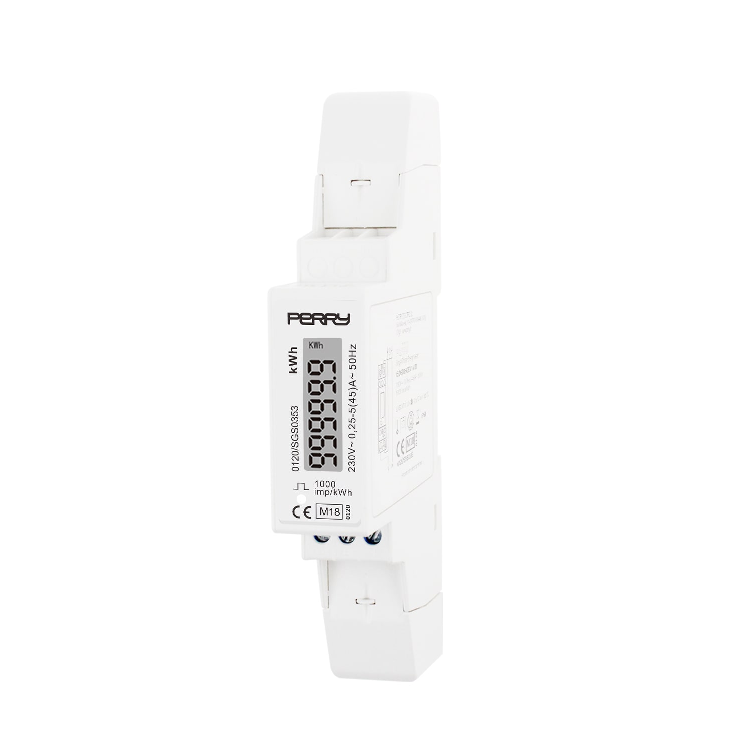 PERRY ELECTRIC - CONTATORE ENERGIA MONOFASE 1 DIN MID