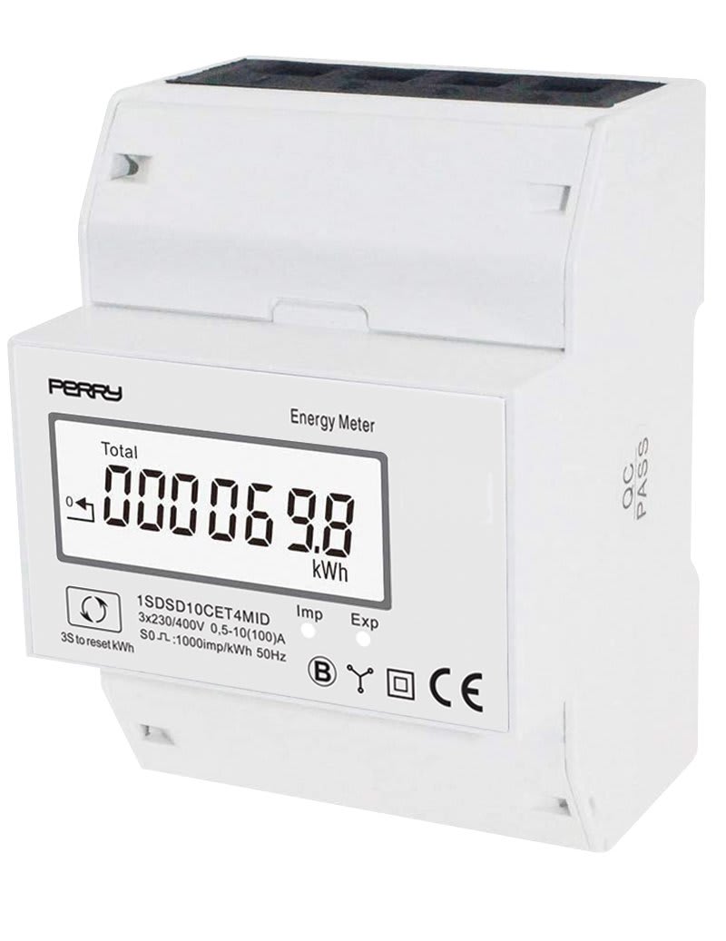 PERRY ELECTRIC - CONTATORE ENERGIA TRIFASE 4DIN MID