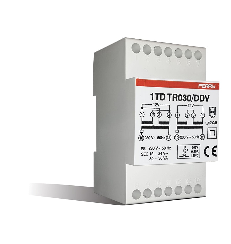 PERRY ELECTRIC - TRASF.MODUL. 30VA 230/12-12-24V