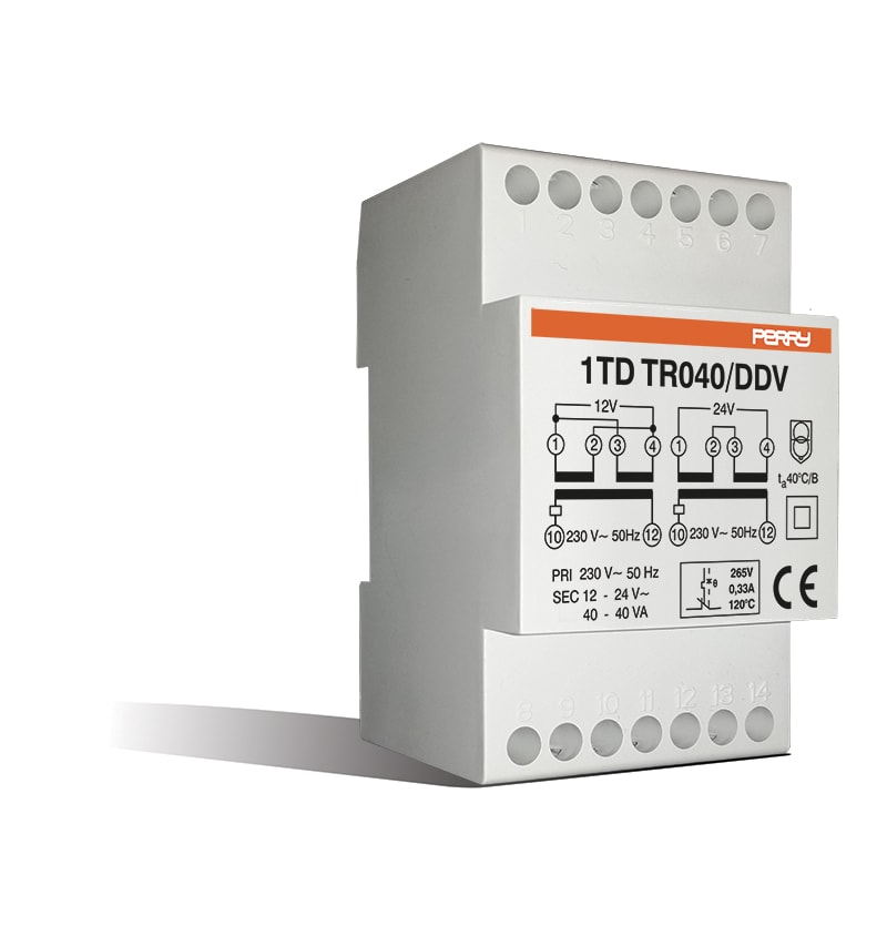 PERRY ELECTRIC - TRASF.MODUL. 40VA 230/12-12-24V