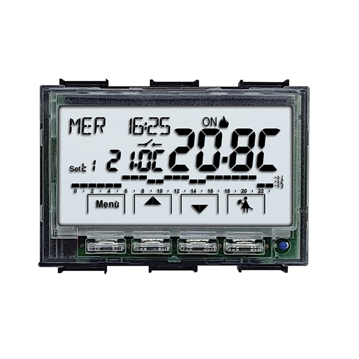 PERRY ELECTRIC - Modulo neutro cronotermostato digitale settimanale da incasso 3V serie NEXT Soft Touch
