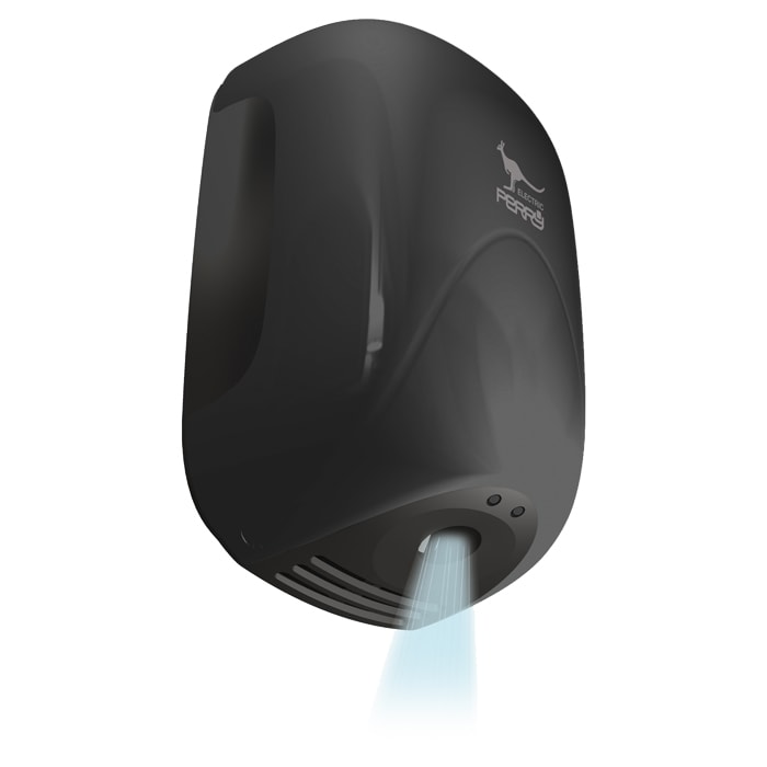 PERRY ELECTRIC - Asciugamani con sensore di rilevamento a raggi infrarossi serie EOLO JET, nero