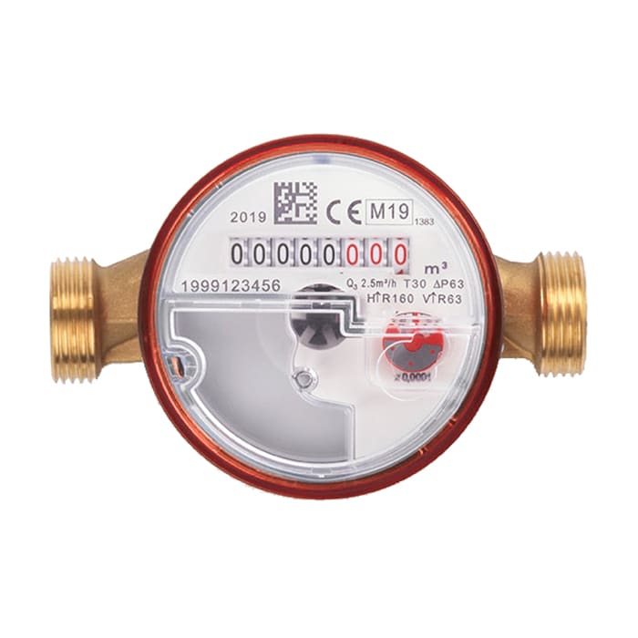 PERRY ELECTRIC - CONTATORE ACQUA CALDA SANITARIA DN15 RACCORDI 80 mm PREDISPOSTO M-BUS