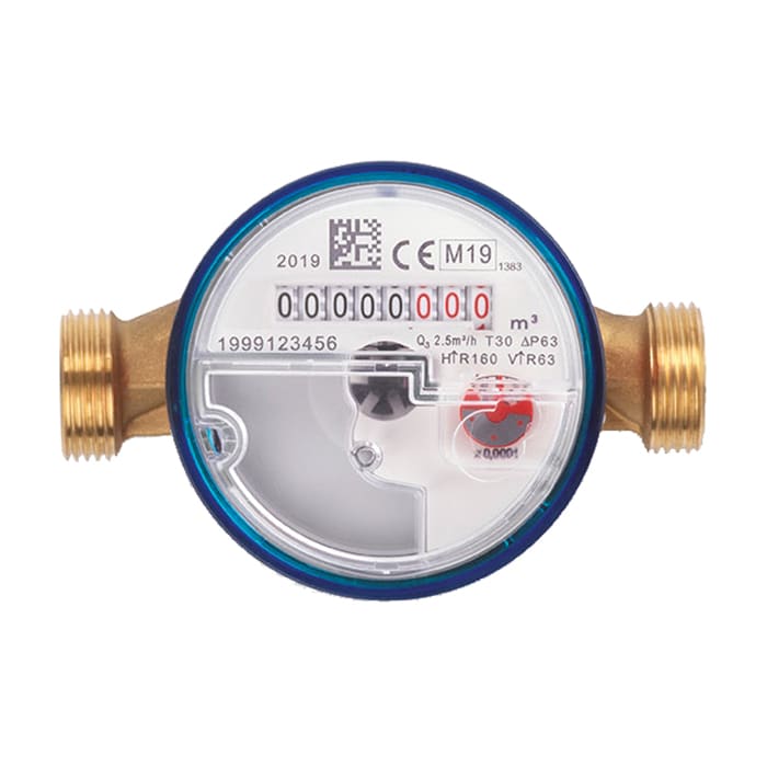 PERRY ELECTRIC - CONTATORE ACQUA FREDDA SANITARIA DN20 RACCORDI 130 mm PREDISPOSTO M-BUS