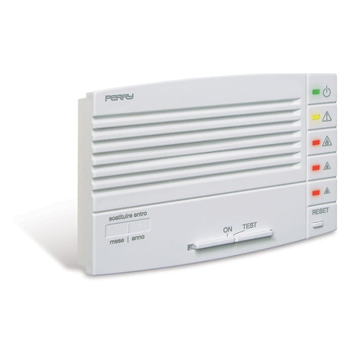 PERRY ELECTRIC - Rilevatore di gas metano da parete e/o semincasso con uscita BUS serie ZEFIRO