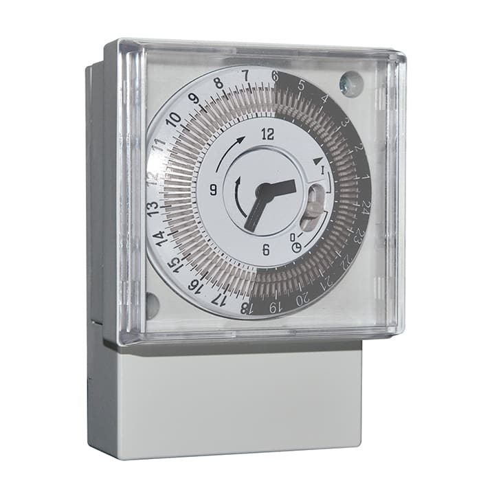 PERRY ELECTRIC - Interruttore orario giornaliero a cavalieri senza riserva di carica 72x72