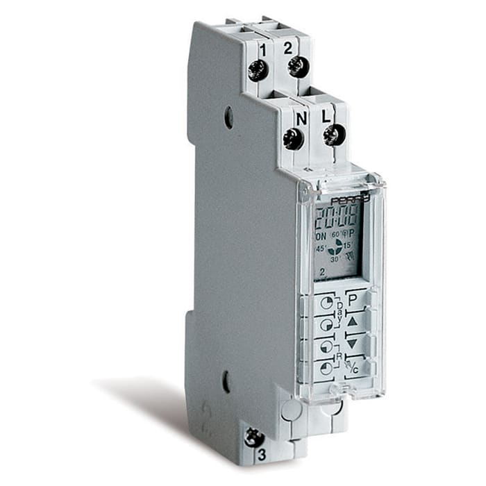 PERRY ELECTRIC - Interruttore orario giornaliero digitale con cambio ora legale automatico 1 DIN