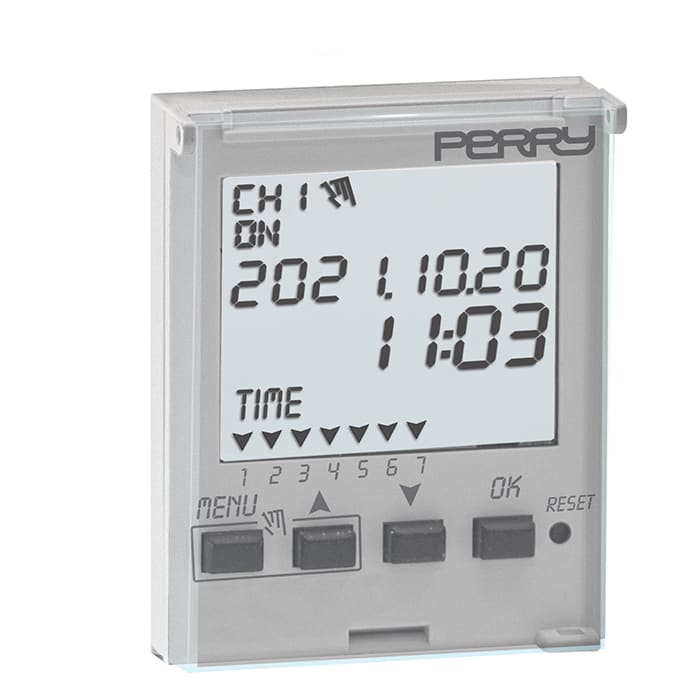 PERRY ELECTRIC - Modulo interruttore orario giornaliero digitale con cambio ora legale automatico 1 canale