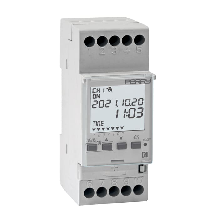 PERRY ELECTRIC - Interruttore orario NFC - 2 DIN, 1 Contatto