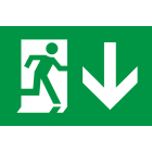 PERRY ELECTRIC - Pittogramma uomo freccia basso per InvisibiLED dimensioni 160x215 mm