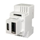PERRY ELECTRIC - Alimentatore da incasso KEYSTONE compatto, 1 presa USB A+C 3A, 20W PD,colore bianco