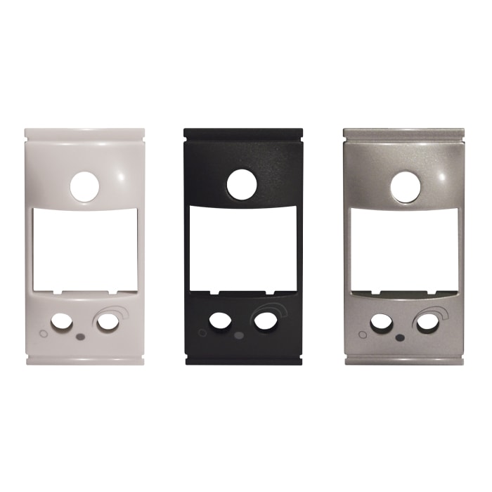 PERRY ELECTRIC - Kit di 3 frontalini di finitura: Bianco lucido per GEWISS CHORUS BIANCA Antracite per GEWISS CHORUS NERO Silver lucido per GEWISS CHORUS TITANIO 1PAFRM030GC