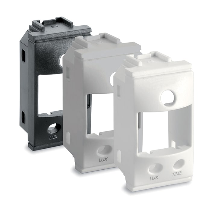 PERRY ELECTRIC - Frontale di finitura silver lucido compatibilità BTICINO AXOLUTE tasti chiari, BTICINO AXOLUTE AIR tasti chiari