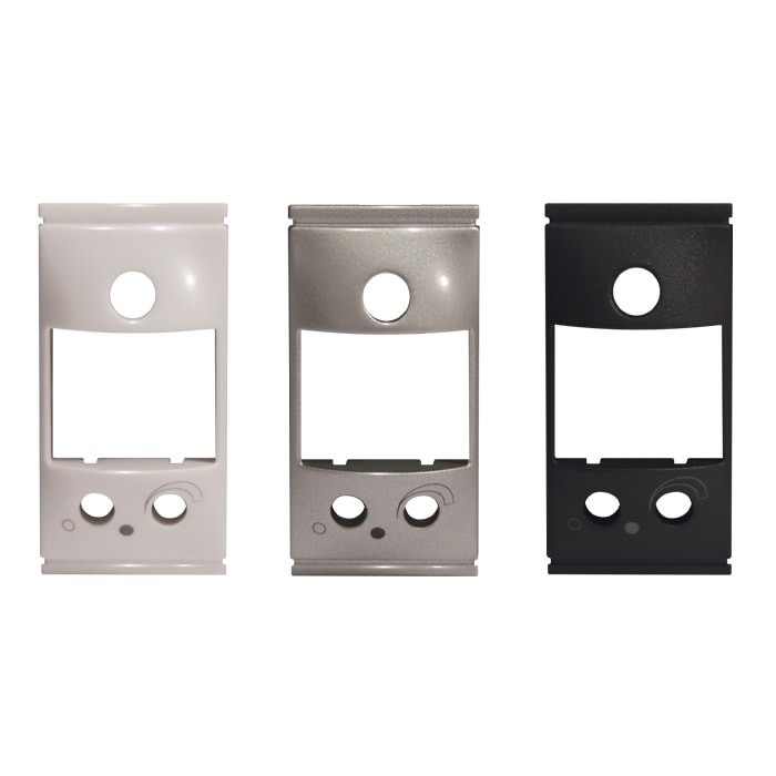 PERRY ELECTRIC - Kit di 3 frontalini di finitura: Bianco lucido VIMAR PLANA Silver lucido per VIMAR PLANA SILVER Nero opaco per VIMAR ARKÈ NERO 1PAFRM030VP