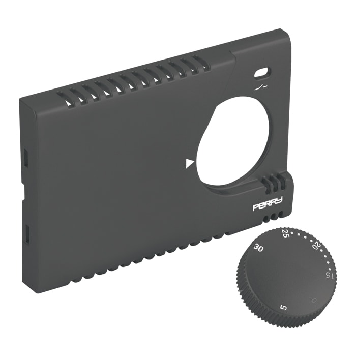 PERRY ELECTRIC - Frontalino e manopola di finitura Antracite metallizzato lucido per termostati TE301/MC