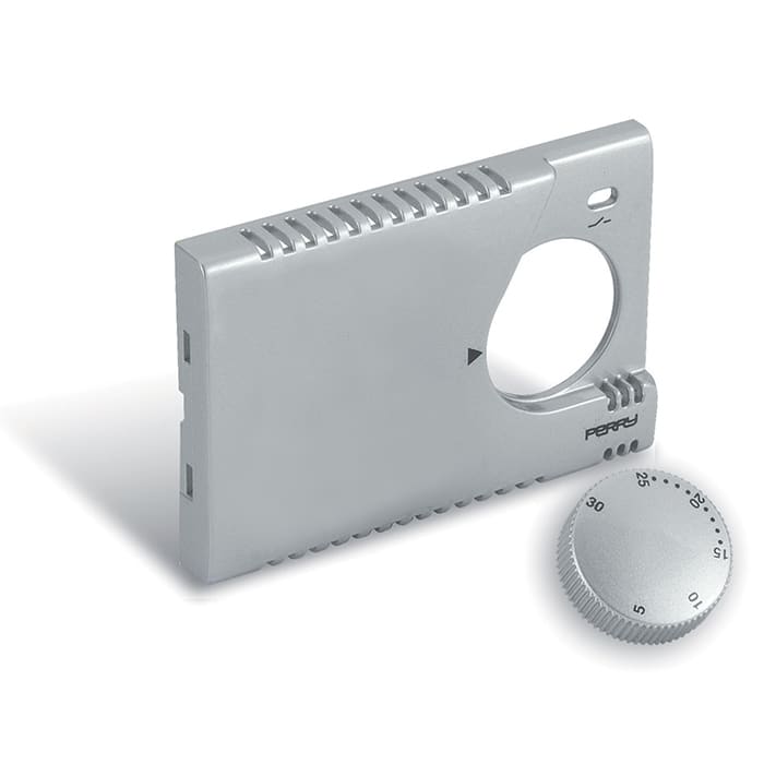 PERRY ELECTRIC - Frontalino e manopola di finitura Silver Lucido per termostati TE303/MC