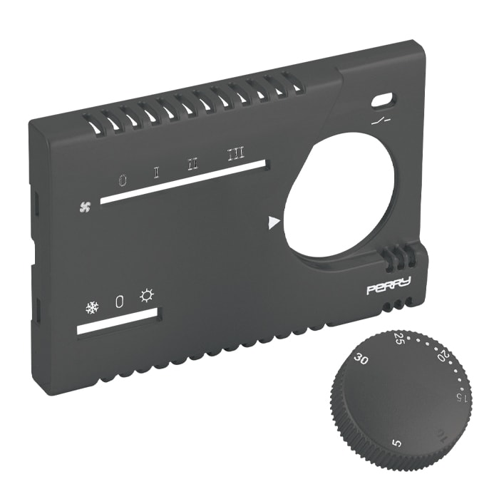 PERRY ELECTRIC - Frontalino di finitura Antracite metallizzato lucido per termostati 1TI TEF365/MC