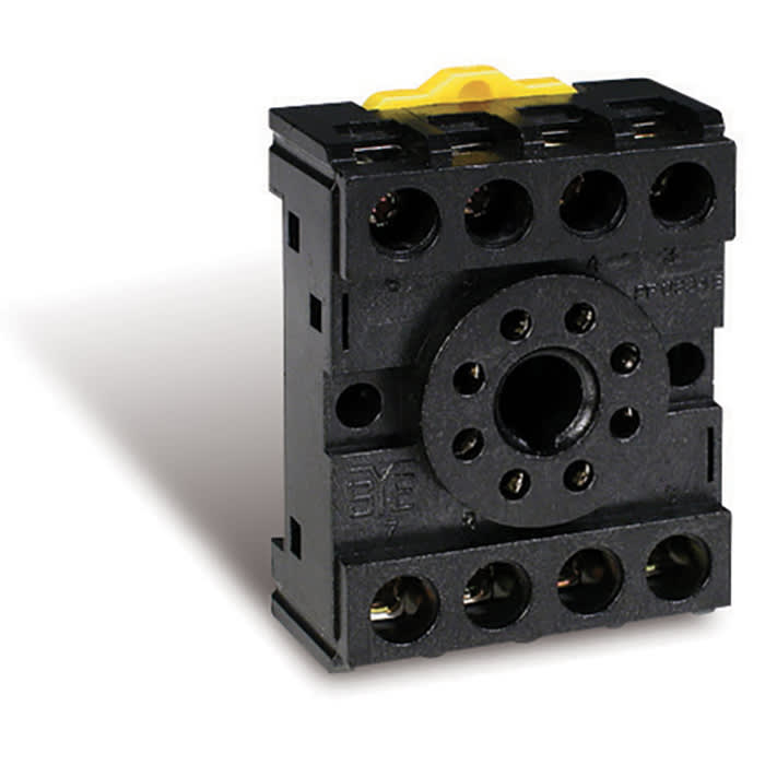 PERRY ELECTRIC - Zoccolo OCTAL morsetti a piastrina CARATTERISTICHE GENERALIGrado protezione: IP20 Connessione elettrica: 1 ÷ 2,5 mm 2Temp. Funzionamento: - 40 ÷ 85°CFissaggio a parete o a