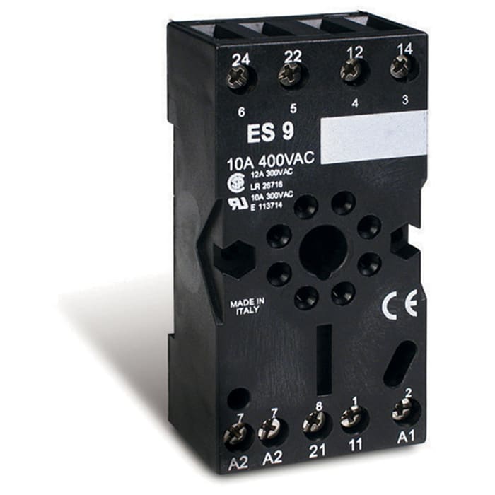 PERRY ELECTRIC - Zoccolo OCTAL morsetti a bussola predisposto per moduli di protezione