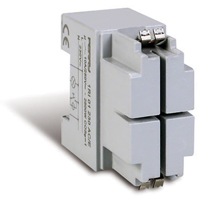 PERRY ELECTRIC - Relè impulsi elettronico ad incasso libero o falso polo per serie civile 230V Brevetto Perry Eletric. 1RI01230AC/E