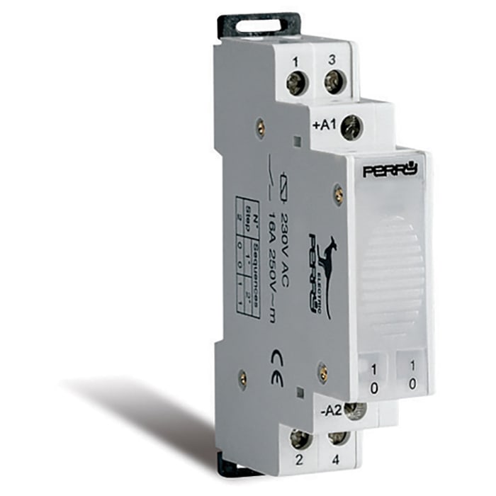 PERRY ELECTRIC - Relè impulsi elettromeccanico 1 DIN 12 V