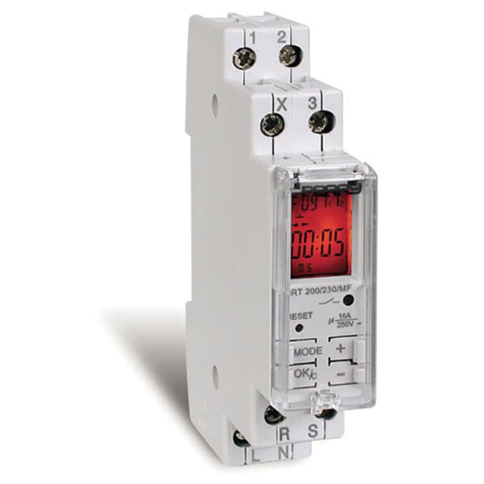 PERRY ELECTRIC - Relè temporizzato multitensione multifunzione con display 1 DIN Brevetto Perry Eletric.