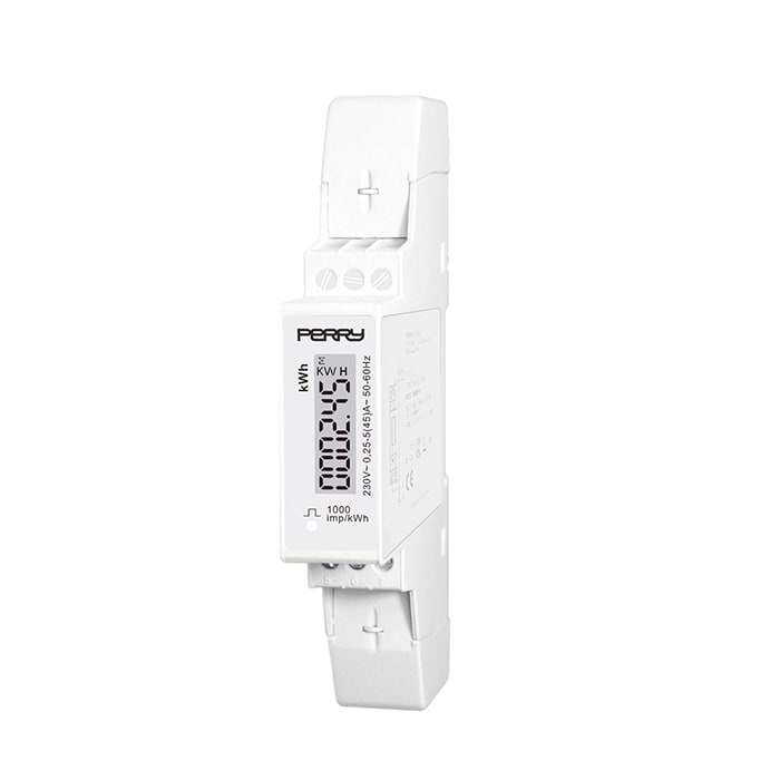 PERRY ELECTRIC - Contatore digitale di energia monofase 1 DIN