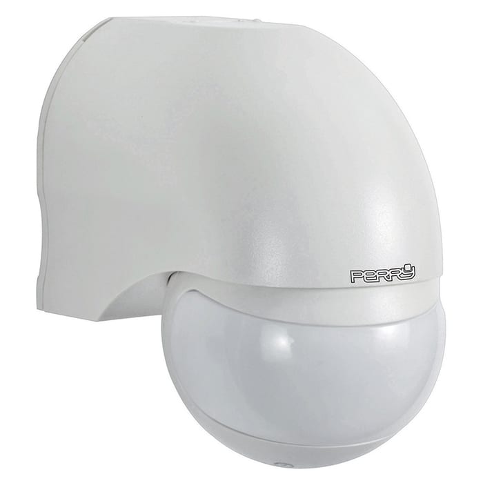 PERRY ELECTRIC - Rilevatore di movimento da parete a raggi infrarossi - IP44 colore bianco