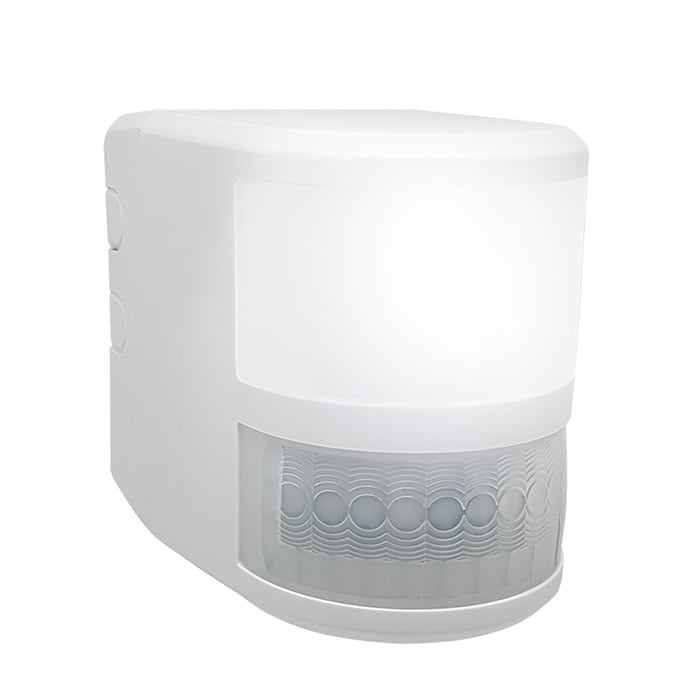 PERRY ELECTRIC - Rilevatore di movimento da parete a raggi infrarossi con luce di cortesia crepuscolare a LED - IP54