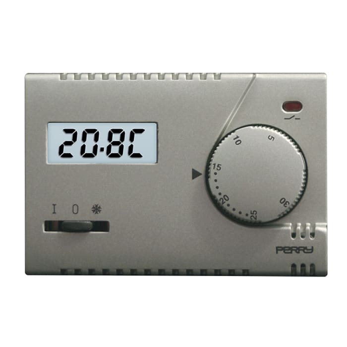 PERRY ELECTRIC - Termostato elettronico 230V serie MODULO con display e comando ON/OFF/ANTIGELO