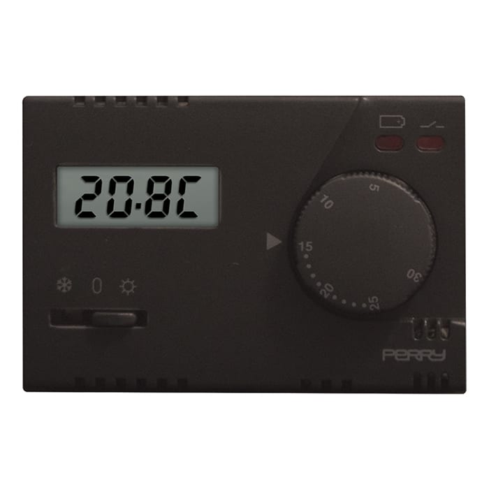 PERRY ELECTRIC - Termostato elettronico 3V serie MODULO con display e comando EST/OFF/INV